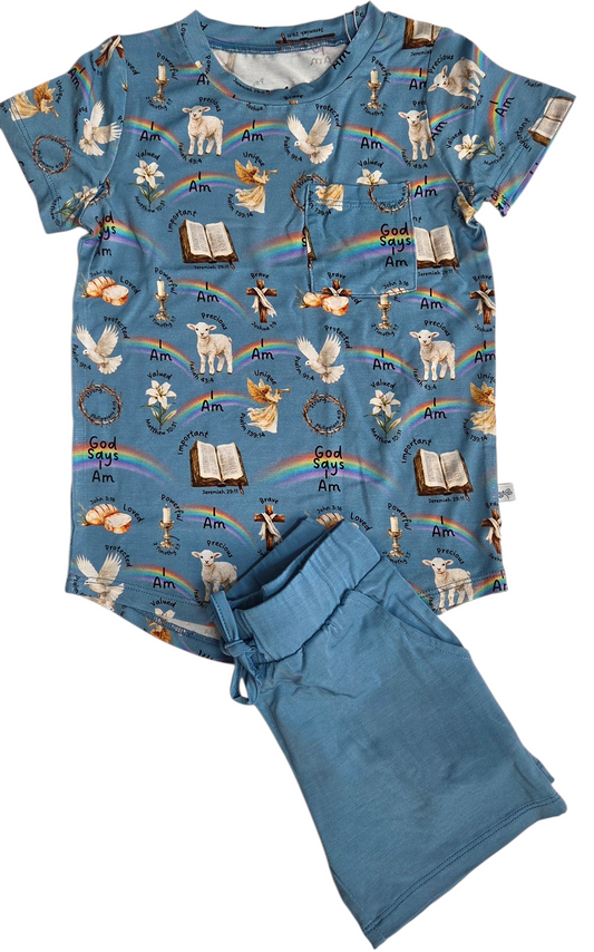 God Says I Am Pocket T-Shirt and Short Set