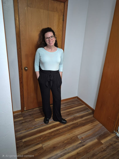 Luxe Noir Women's Wide Leg Palazzo Pant