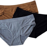 Women's Hipster Brief 3-Pack (Black, Gray, Tan)