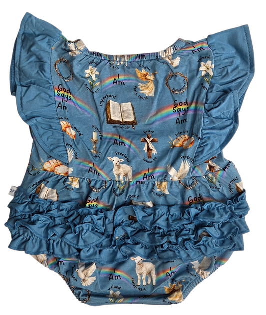 God Says I Am Bubble Romper