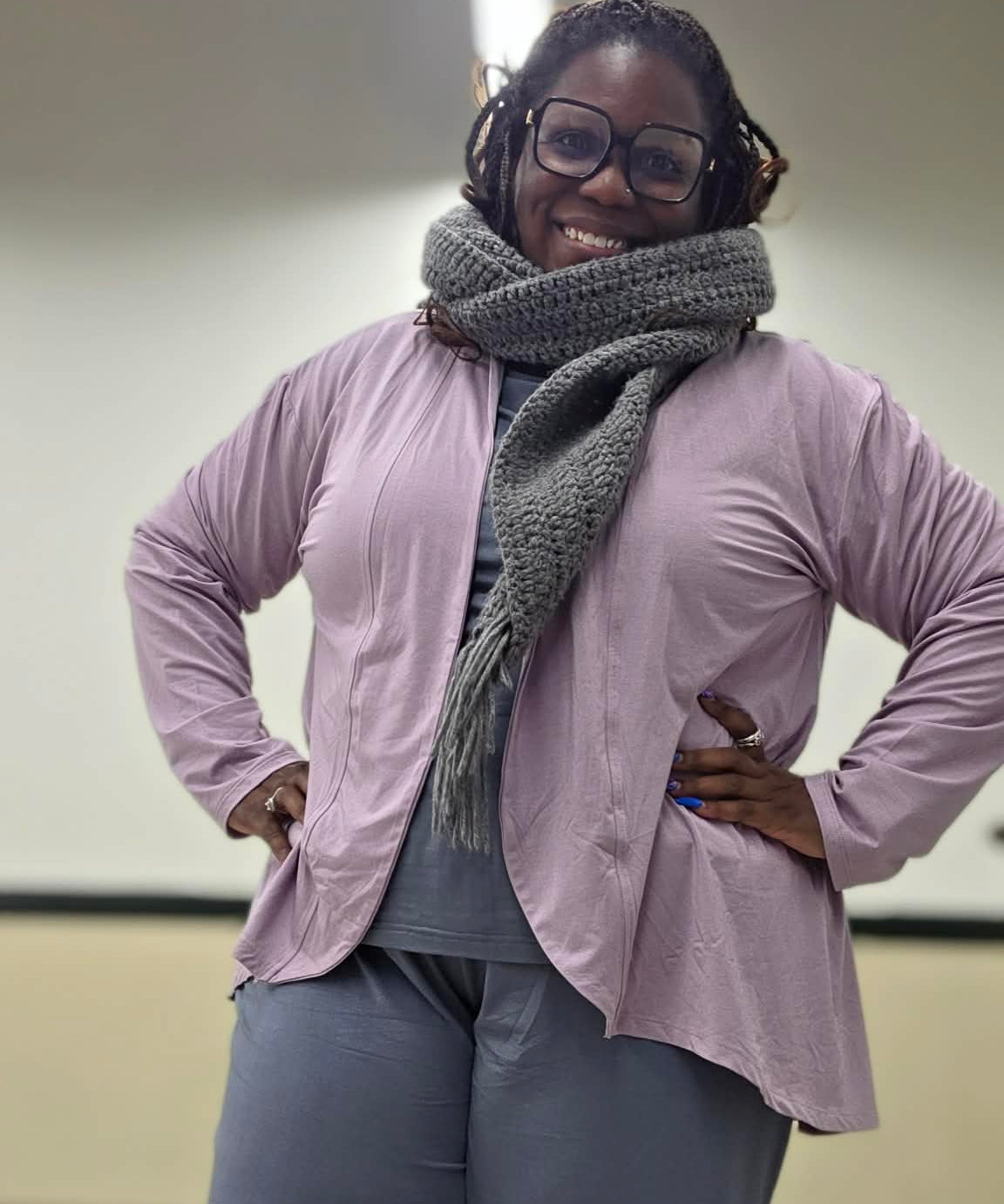 Dusty Purple Women's Cascading Cardigan