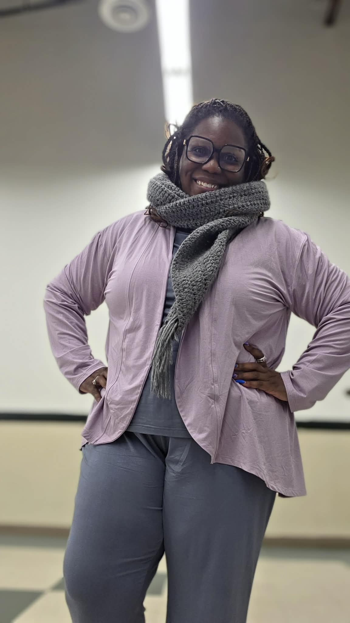 Dusty Purple Women's Cascading Cardigan