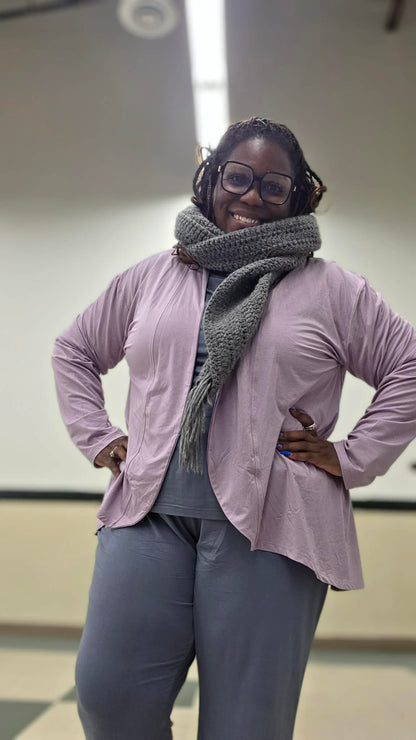 Dusty Purple Women's Cascading Cardigan