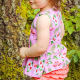 Flamingo Tropic Peplum tank and Bummie Set