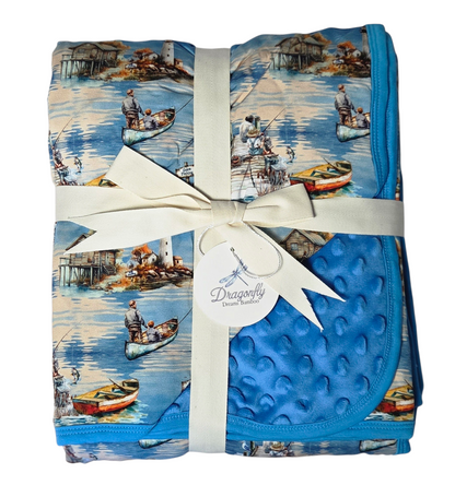 Harbor Of Memories Bamboo Minky Dot Blanket