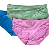 Women's Hipster Brief 3-Pack (Coastal Blue, Sage, Pink)
