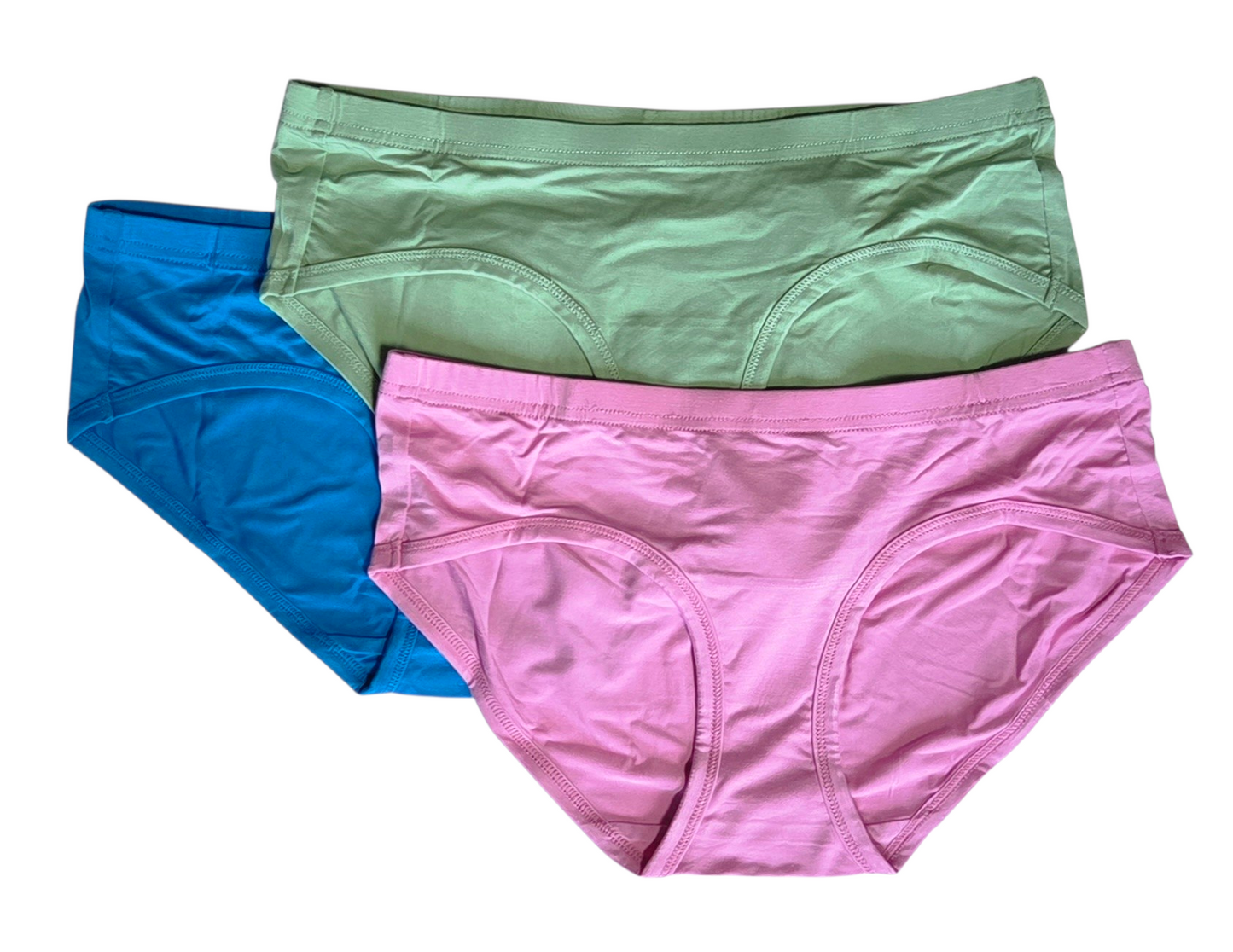 Women's Hipster Brief 3-Pack (Coastal Blue, Sage, Pink)