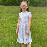 Sage Garden Twirl Dress with Pockets & Shorts Set