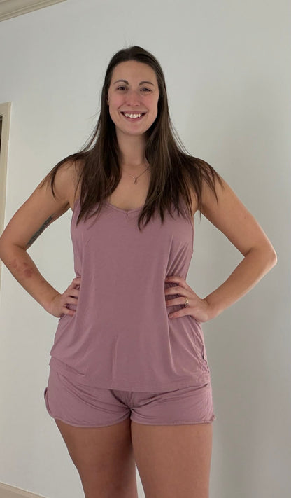 Dusty Rose Cami and Short Set