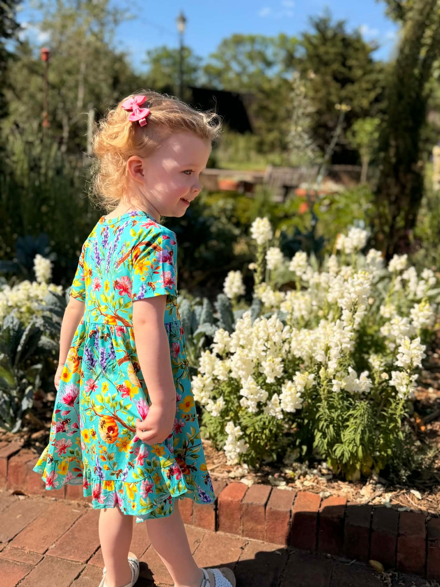 Buzzing Blooms Twirl Dress & Shorts Set