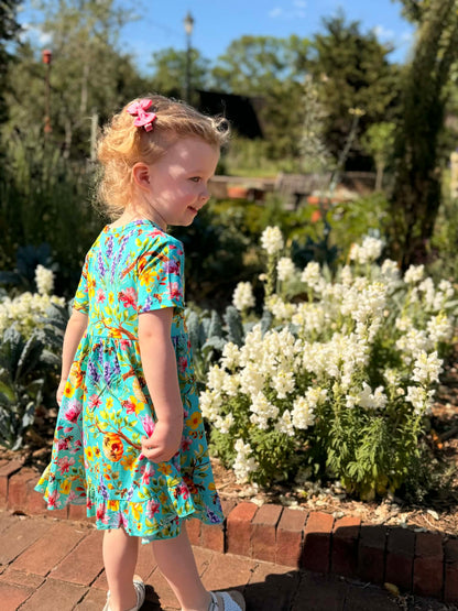 Buzzing Blooms Twirl Dress & Shorts Set
