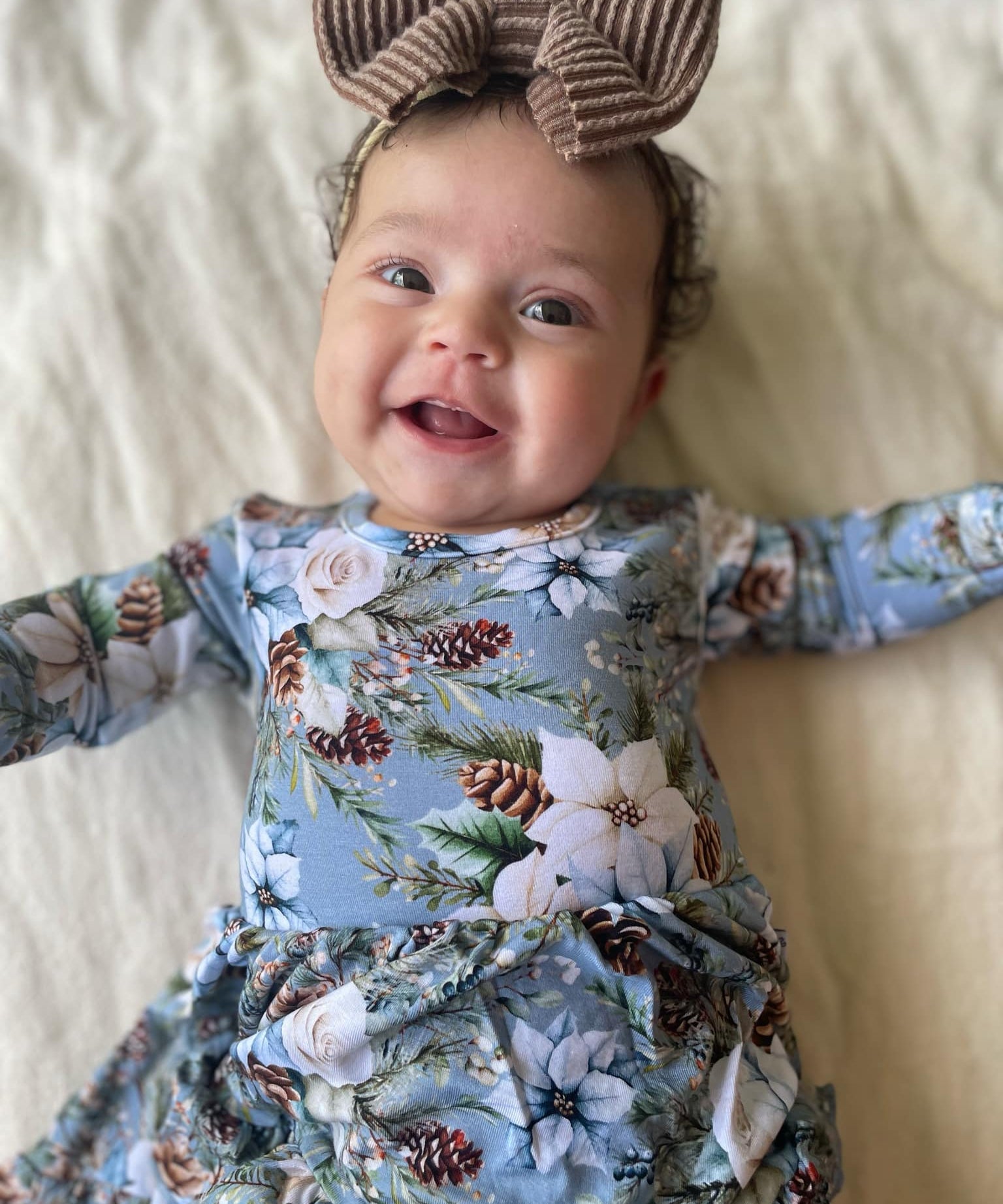 Winter Whimsy Long Sleeve Twirl Dress with Bodysuit