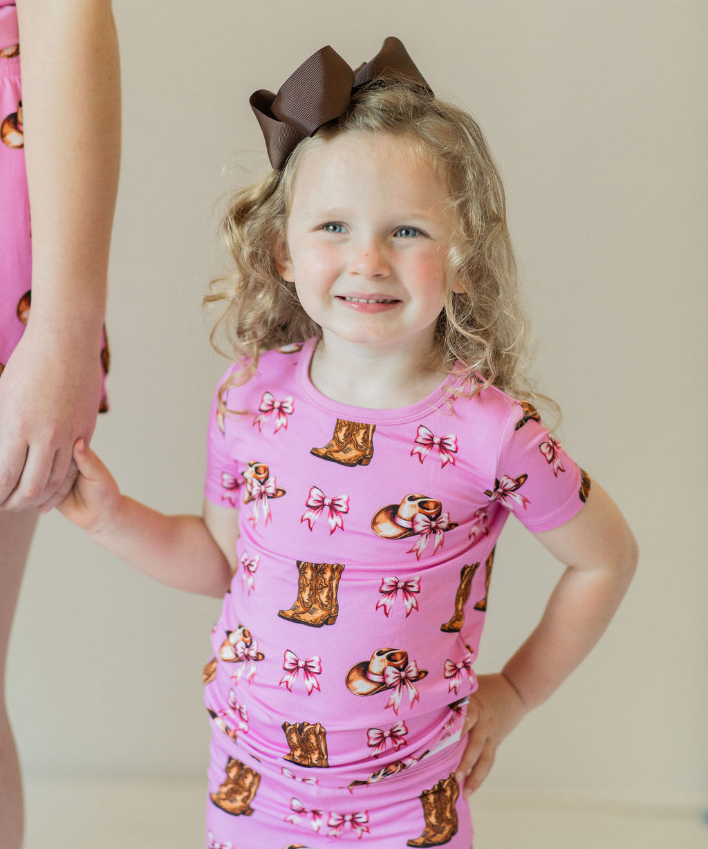 Boots and Bow 2 Piece Pajama Set