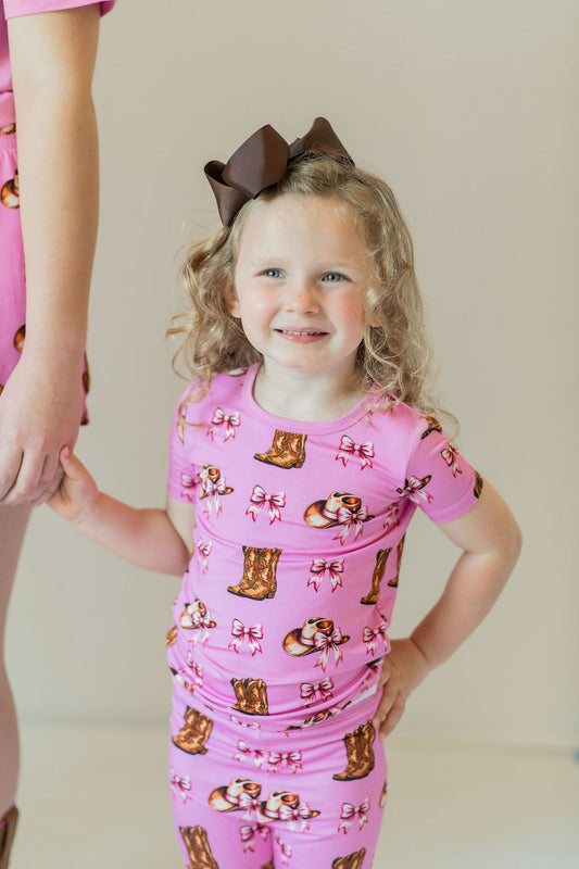 Boots and Bow 2 Piece Pajama Set