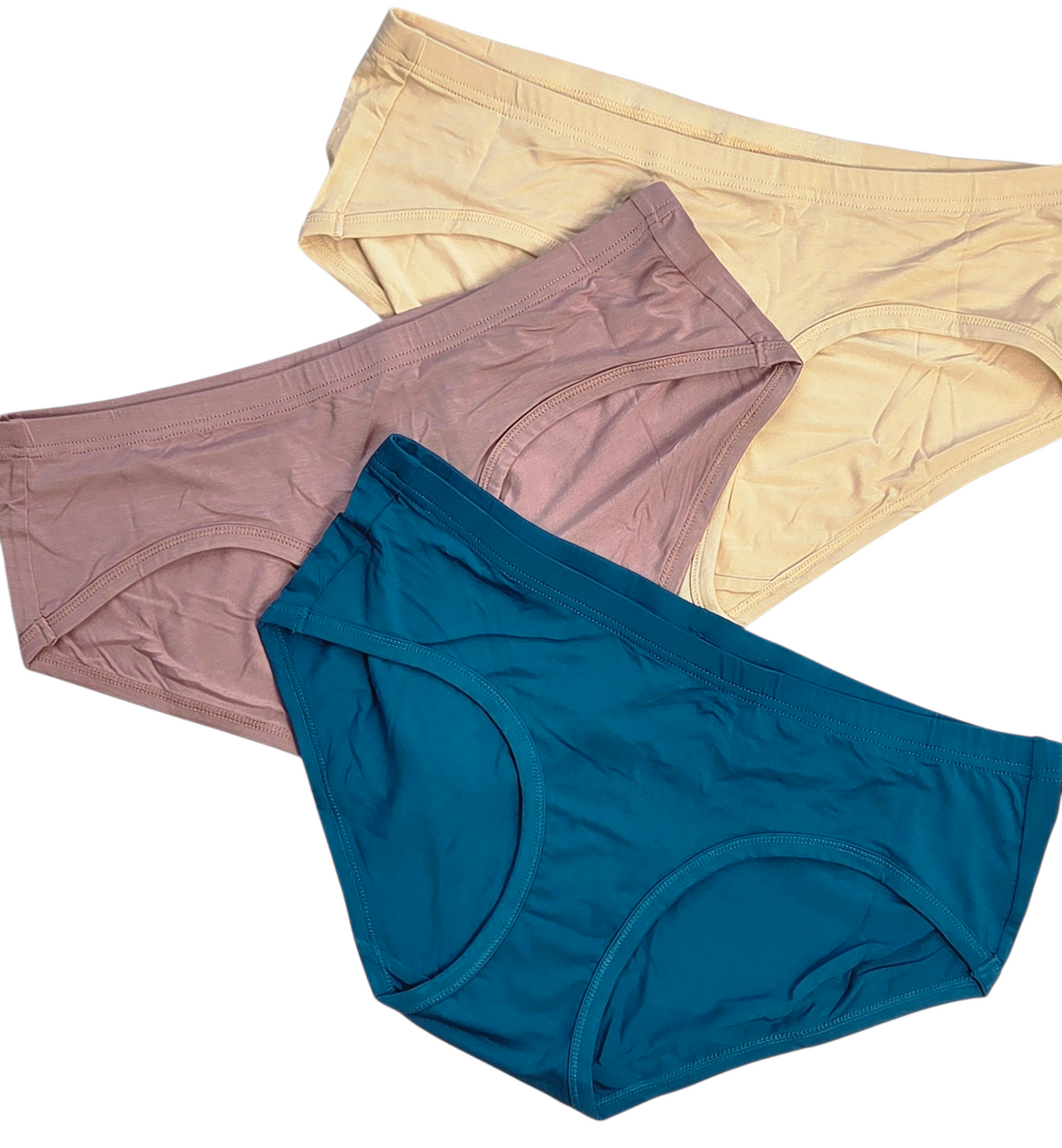 Women's Hipster Brief 3-Pack (Rose, Blue, Tan)