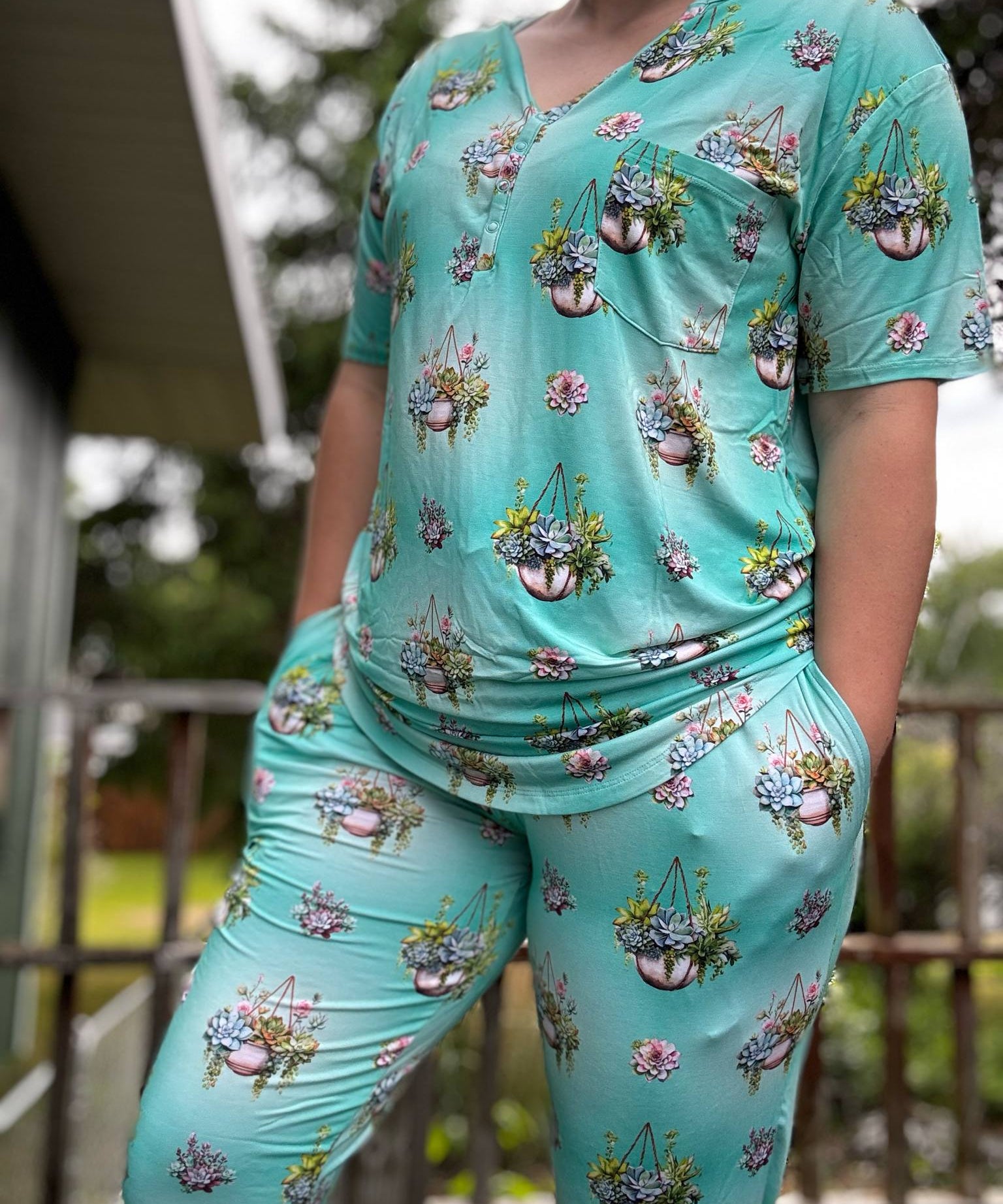 Succulent Cascade Women's Pajamas