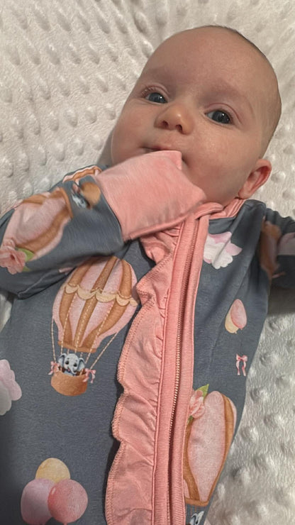 Trunks In The Clouds (Pink) Convertible Zip-Up