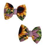 Mauve Sunflower Meadow Piggie Bows
