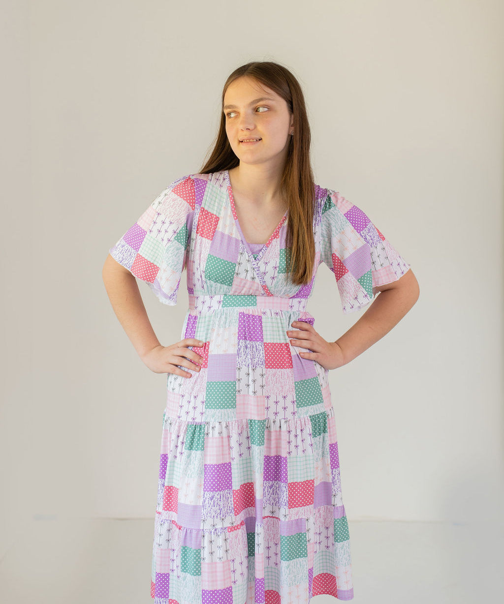 Darling Patchwork Women's Midi Dress
