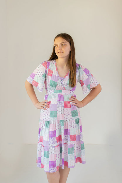 Darling Patchwork Women's Midi Dress