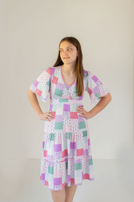 Darling Patchwork Women's Midi Dress