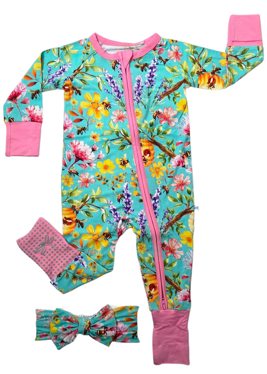 Buzzing Blooms Convertible Zip-Up