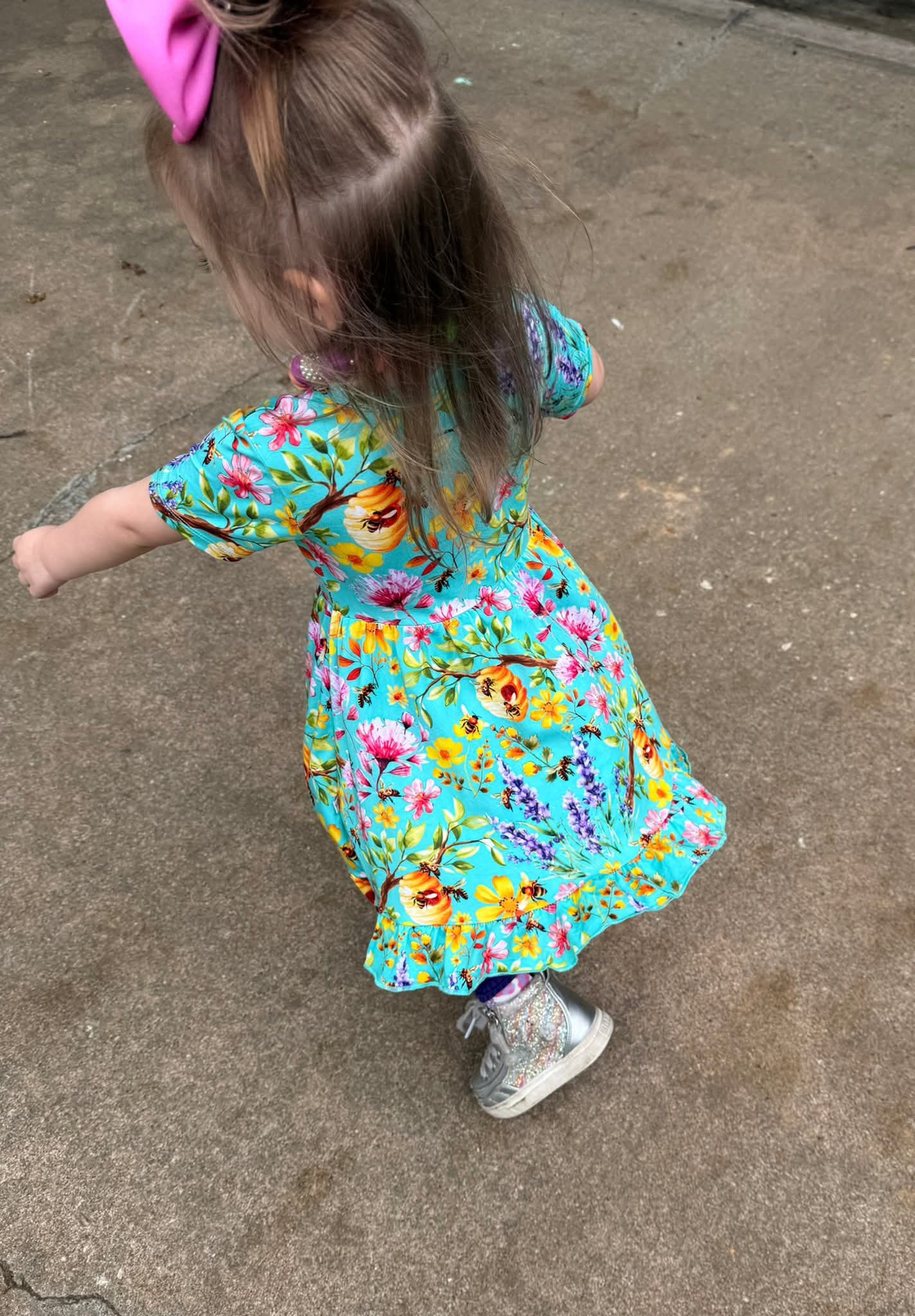 Buzzing Blooms Twirl Dress & Shorts Set