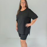Luxe Noir Women's Oversized Shirt and Biker Short
