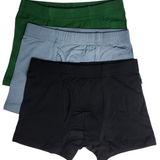Boy's Boxer Brief 3-Pack Luxe Noir, Luxe Stone, Hunter Ribbed