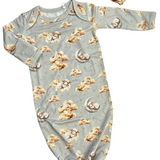 Sheep Lullaby Newborn Gown and Hat Set