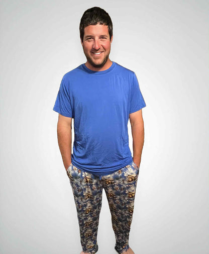 Blue Men's Crew Neck T-Shirt (save $5 when you add to any shorts/pants to complete the set)