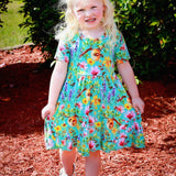 Buzzing Blooms Twirl Dress & Shorts Set
