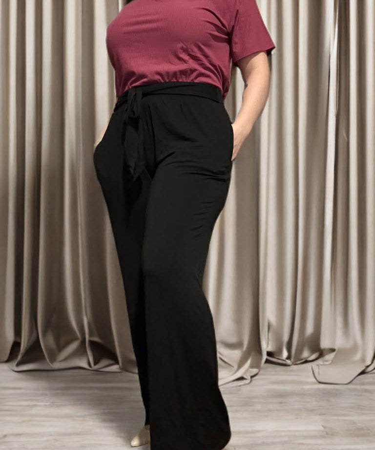Luxe Noir Women's Wide Leg Palazzo Pant