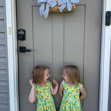 Lemon Pop Twirl Dress with Pockets & Shorts Set