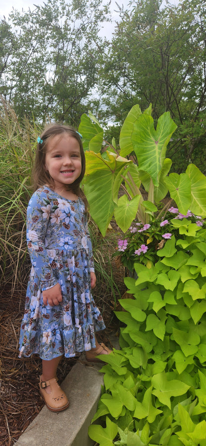 Winter Whimsy Twirl Dress with Pockets & leggings set