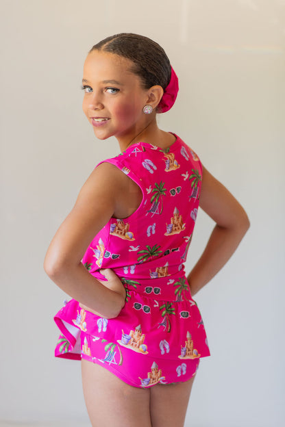 Seaside Pink Peplum Tankini