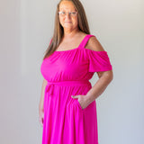 Women's Peekaboo Shoulder Twirl Dress