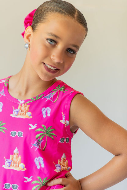 Seaside Pink Peplum Tankini
