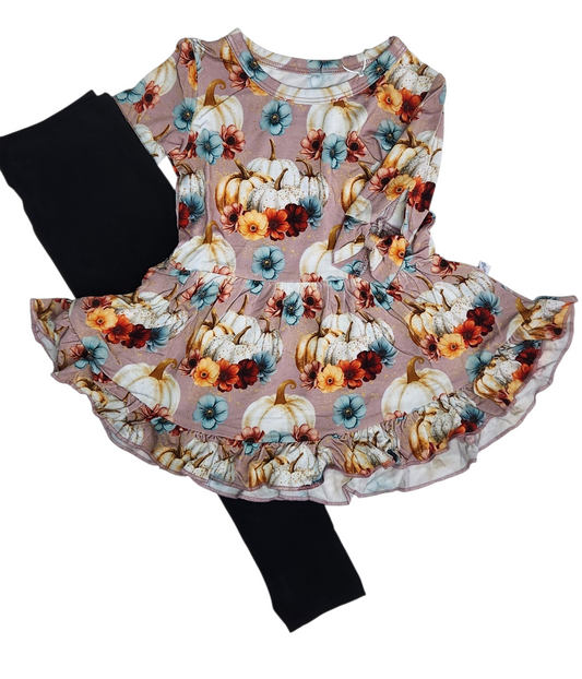 Blushing Harvest 2 piece Peplum and Legging Set
