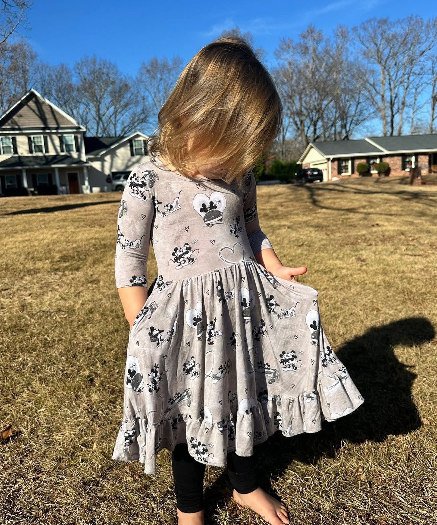 Love On The Go Twirl Dress with Pockets & leggings set