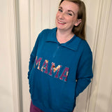 Obsidian Blue MAMA Quarter Zip Pullover