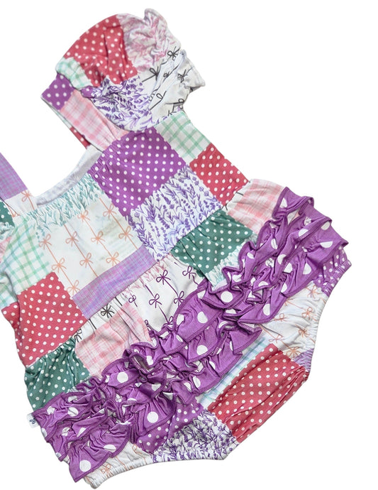 Darling Patchwork Bubble Romper