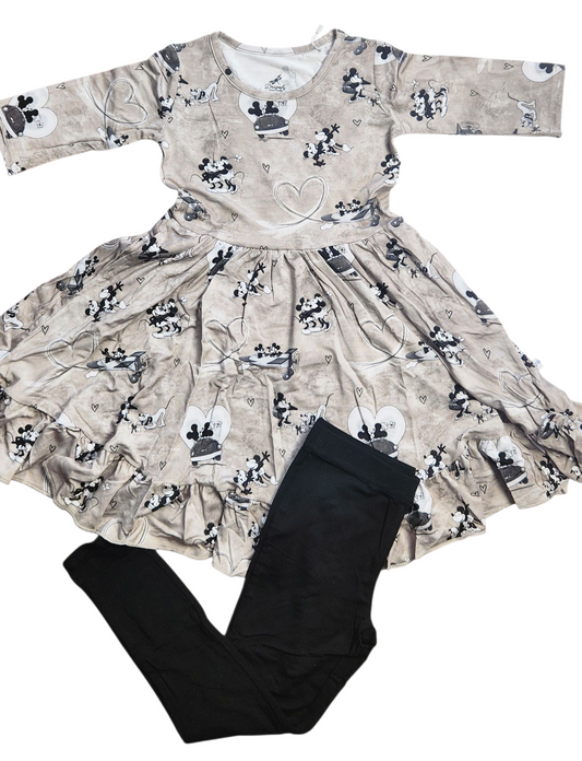 Love On The Go Twirl Dress with Pockets & leggings set