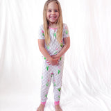 Checkered In Bloom 2 Piece Pajama Set