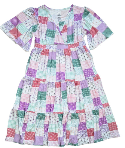 Darling Patchwork Women's Midi Dress