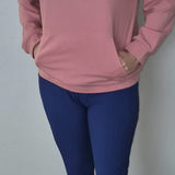 Navy Ribbed Women's Leggings with Pockets