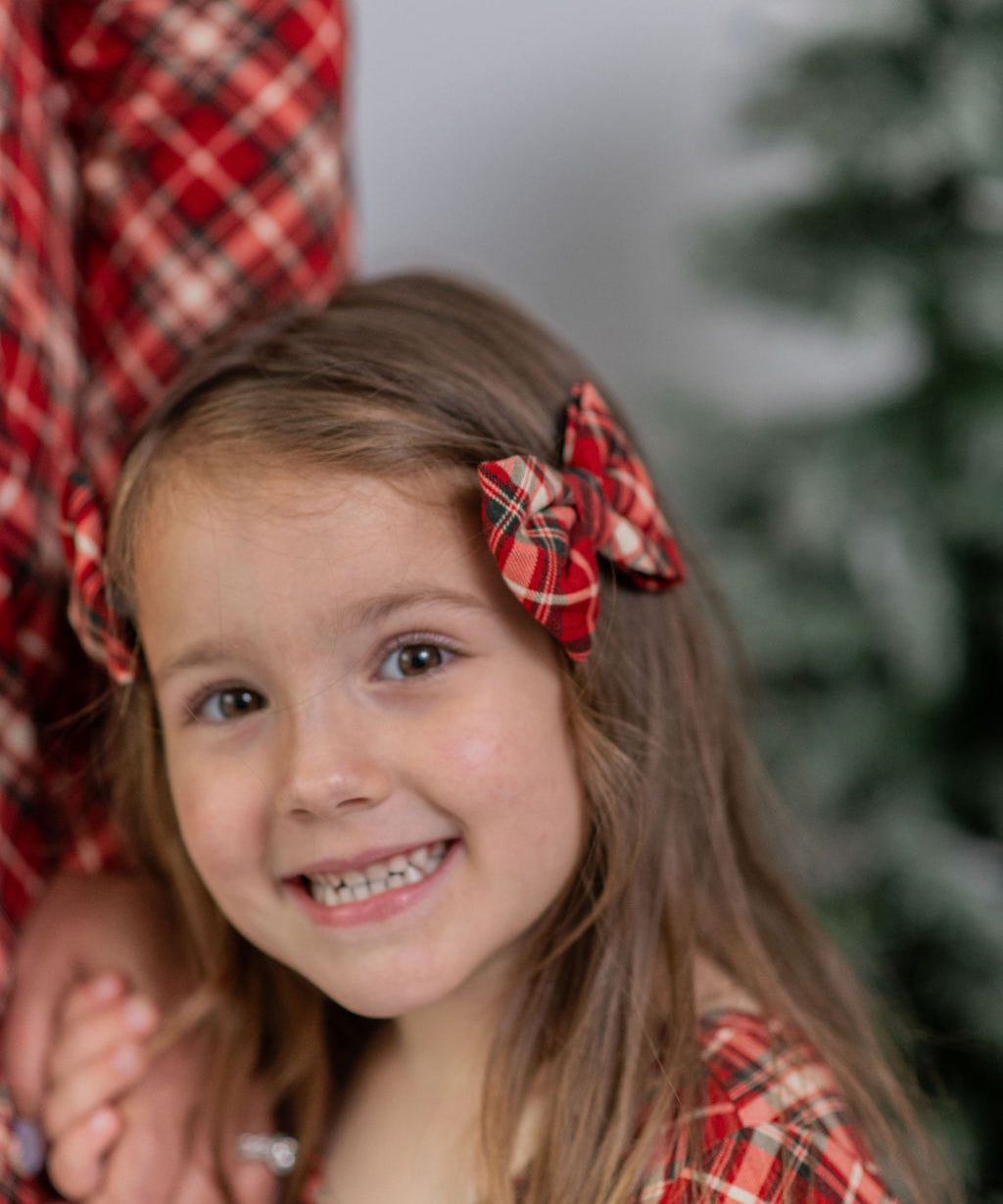 Crimson Tartan Piggie Bows