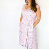 Wildflower Garden Cap Sleeve Women's Hi-Low Dress