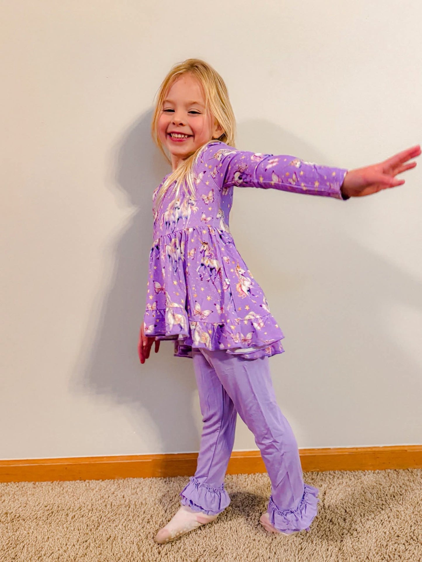 Unicorn Wishes 2 piece Peplum and Legging Set