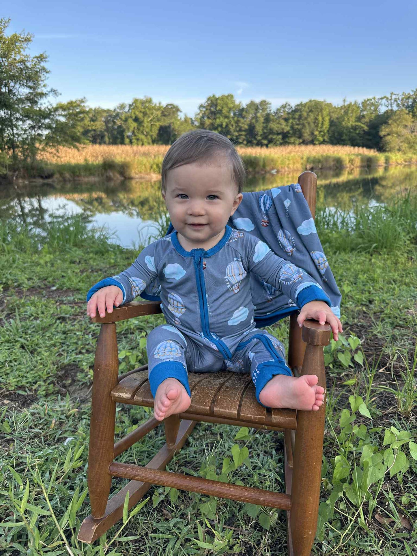 Trunks In The Clouds (Blue) Convertible Zip-Up